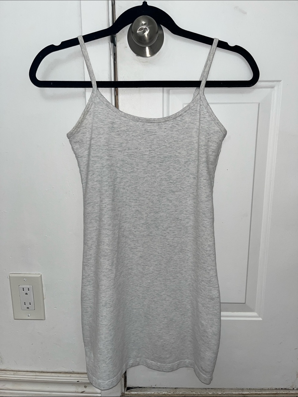 TNA Heather Light Gray Spaghetti Strap Tank Dress